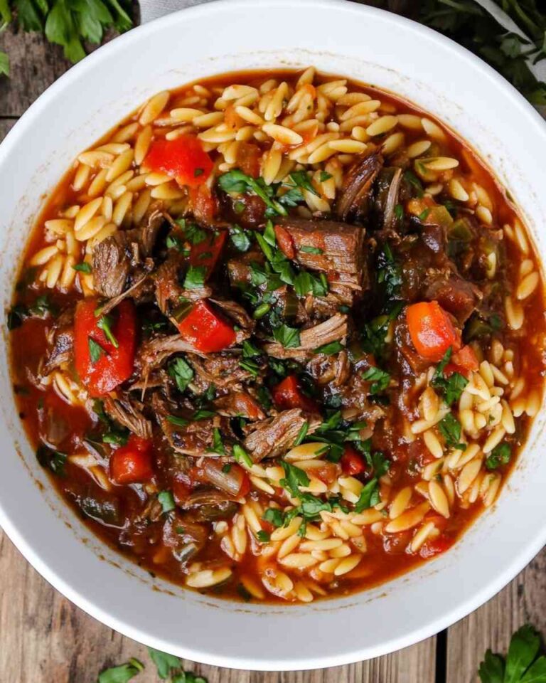 Slow Cooker Lamb Orzo Stew