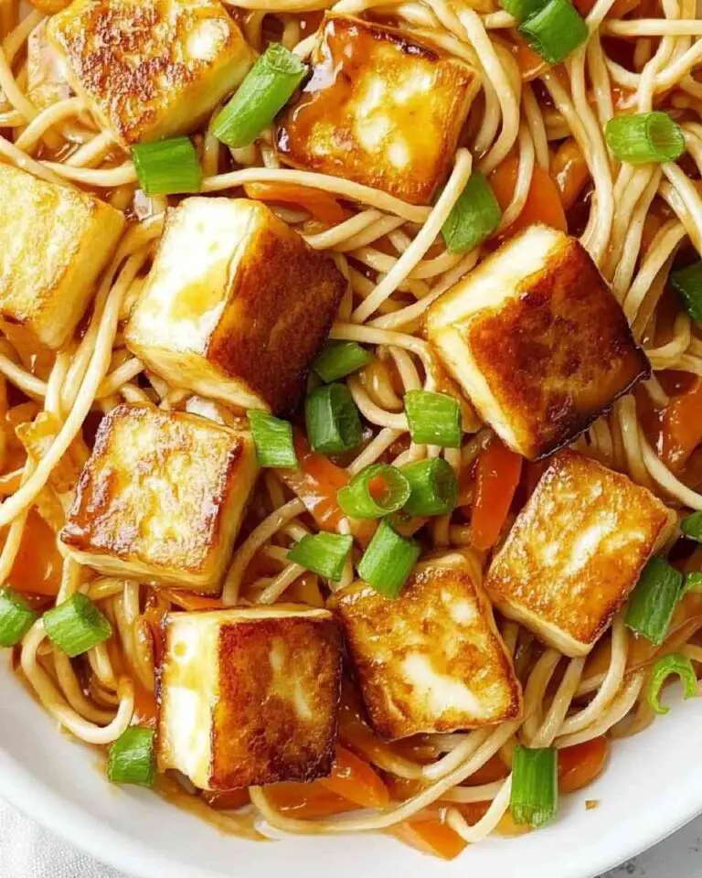 Peanut Butter Noodles with Halloumi
