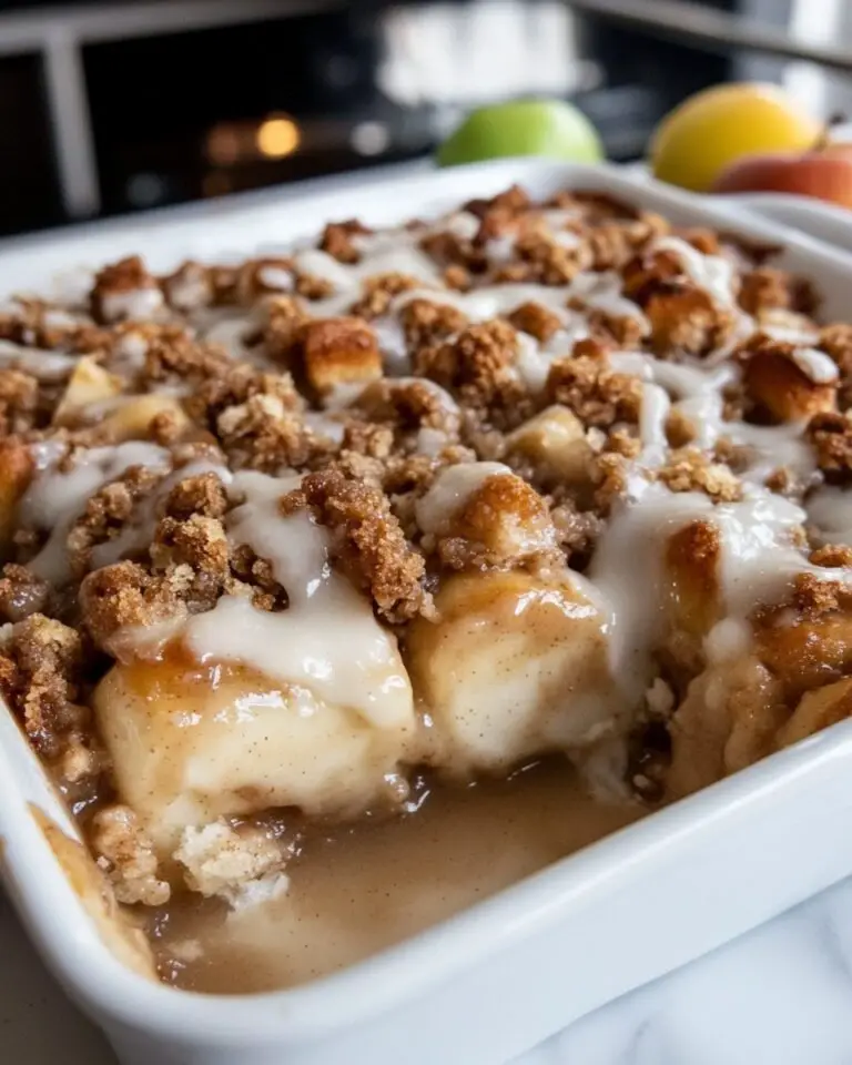 Apple Crisp Cinnamon Roll Casserole