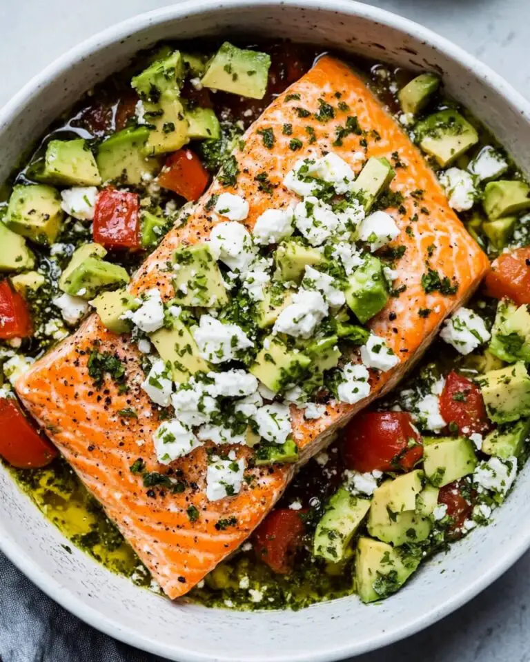 Baked Salmon with Avocado & Feta