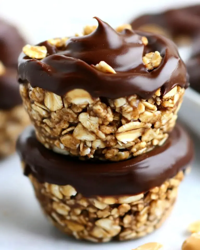 Chocolate Granola Cups with Peanut Butter Filling