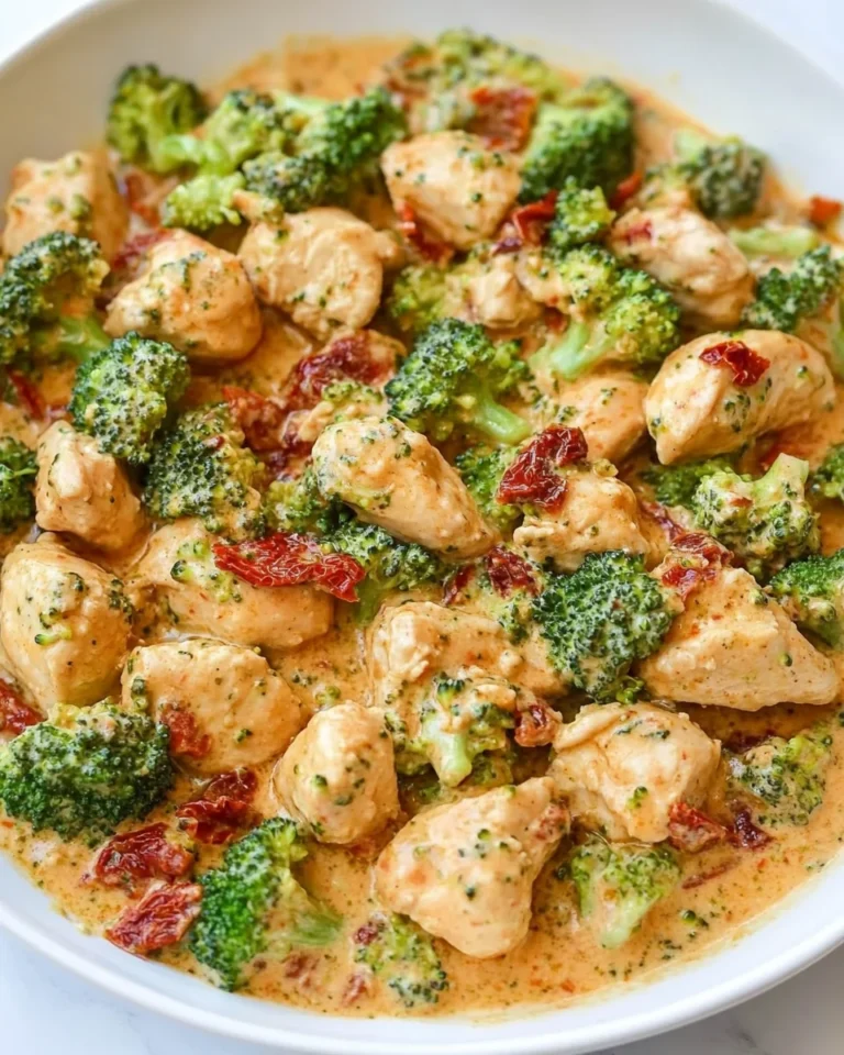 15-Minute Creamy Broccoli Chicken with Sun-Dried Tomatoes