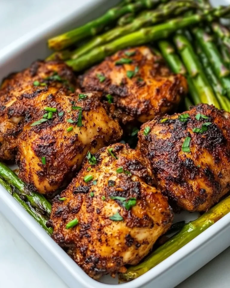 Perfect Air Fryer Chicken Thighs with Fresh Asparagus
