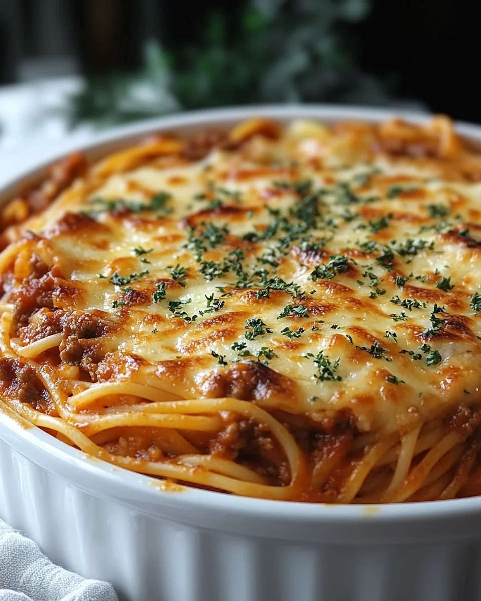 Creamy One-Pot Baked Spaghetti Casserole
