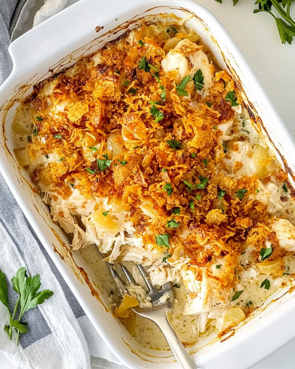 Crispy Onion Topped Baked Ranch Chicken Casserole - additional image