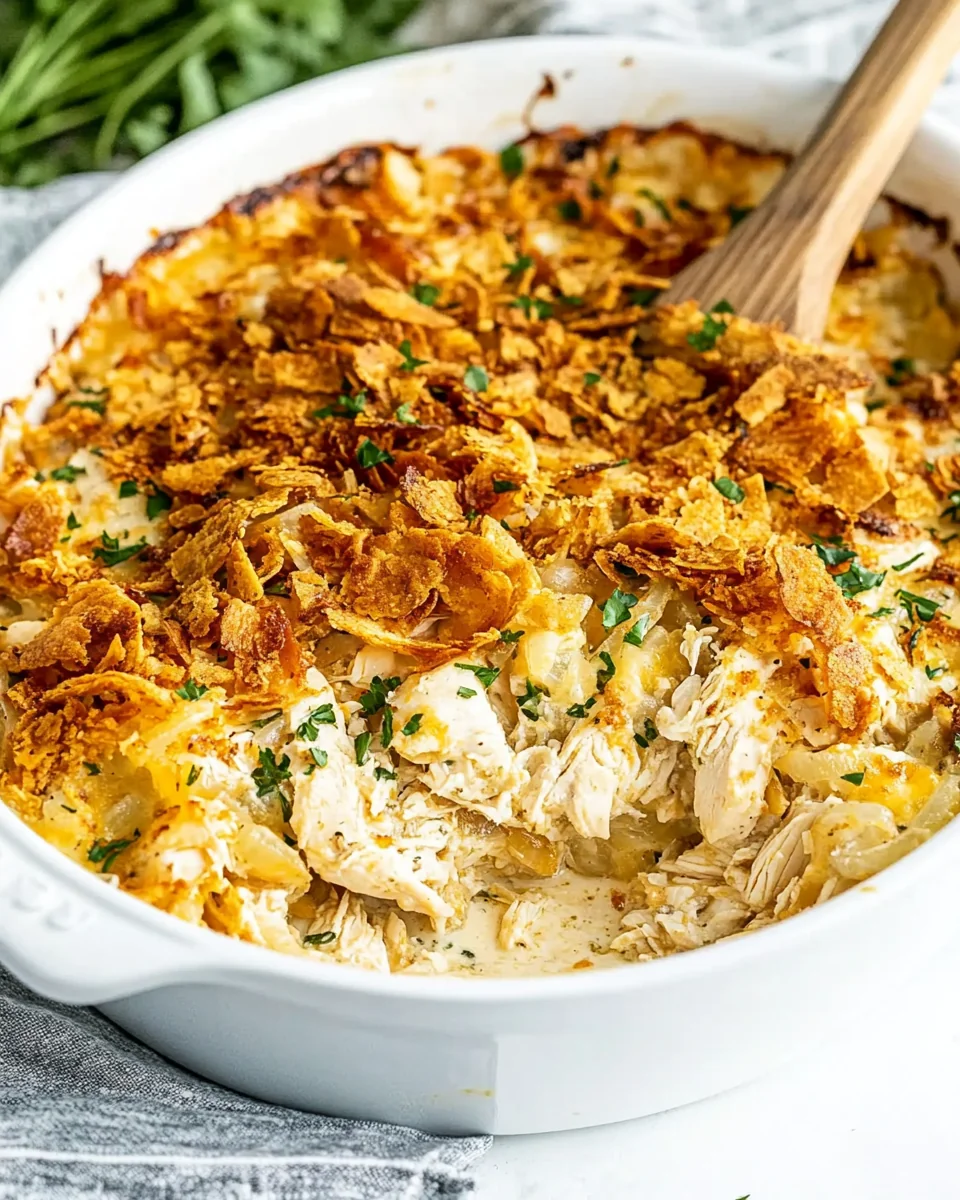 Crispy Onion Topped Baked Ranch Chicken Casserole - additional image