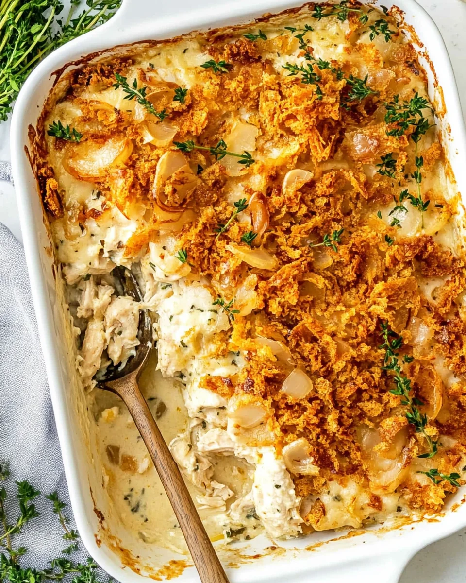 Crispy Onion Topped Baked Ranch Chicken Casserole - additional image