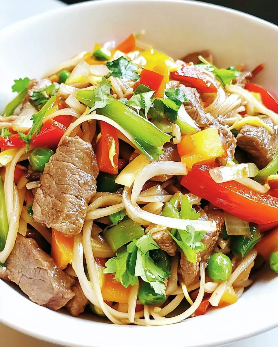 Simple Beef Noodle Stir Fry with Fresh Vegetables - additional image