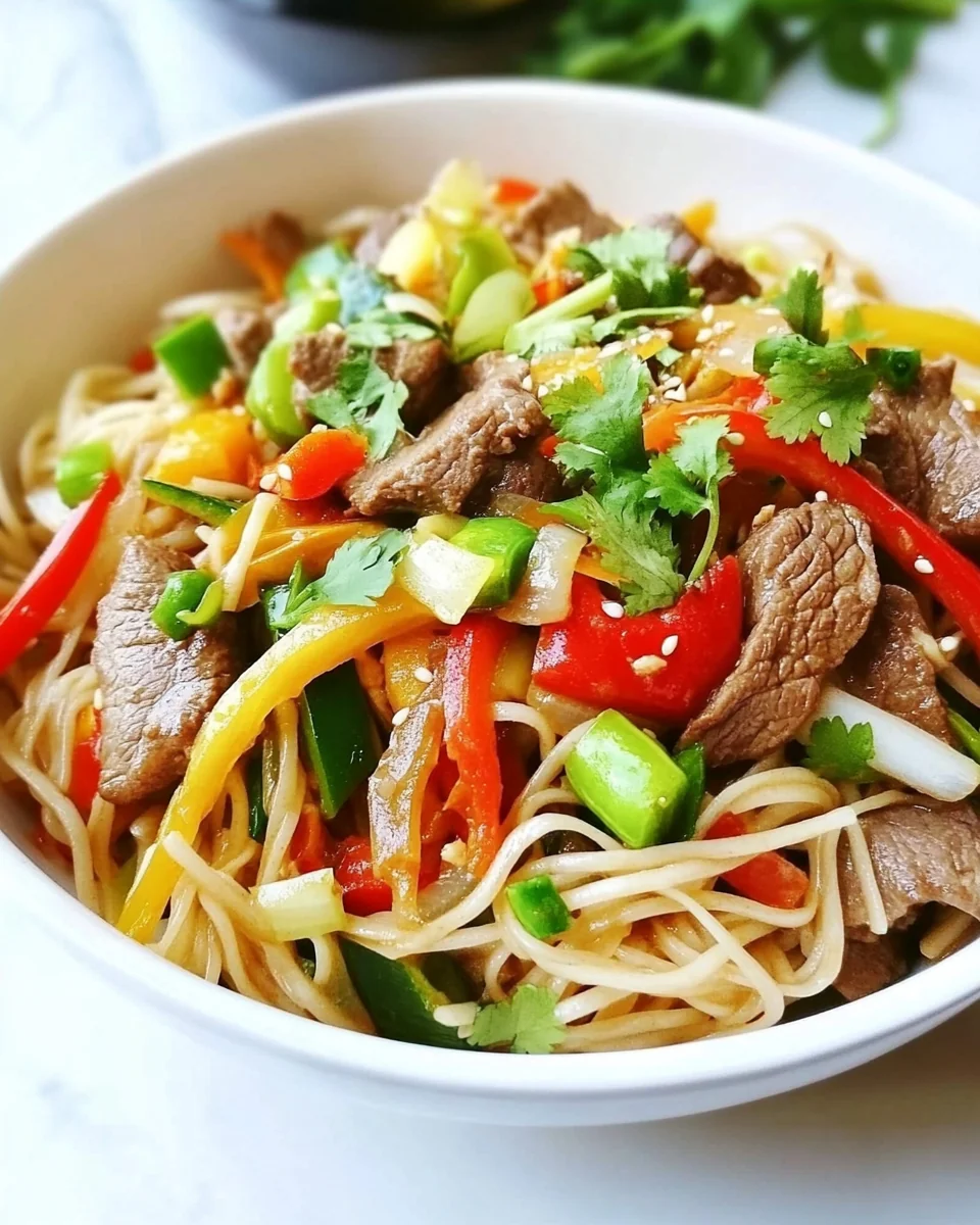 Simple Beef Noodle Stir Fry with Fresh Vegetables - additional image