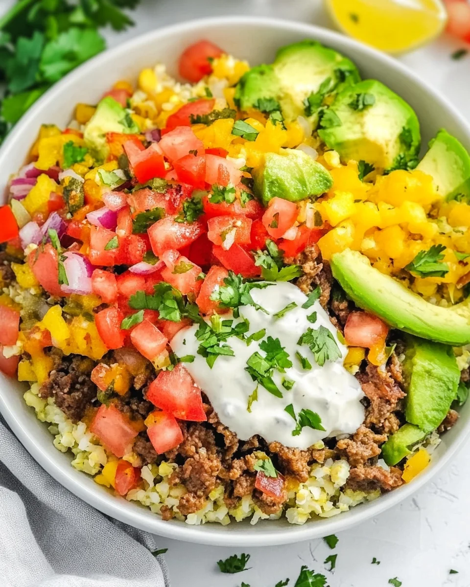 Simple Beef and Cauliflower Rice Burrito Bowl - additional image