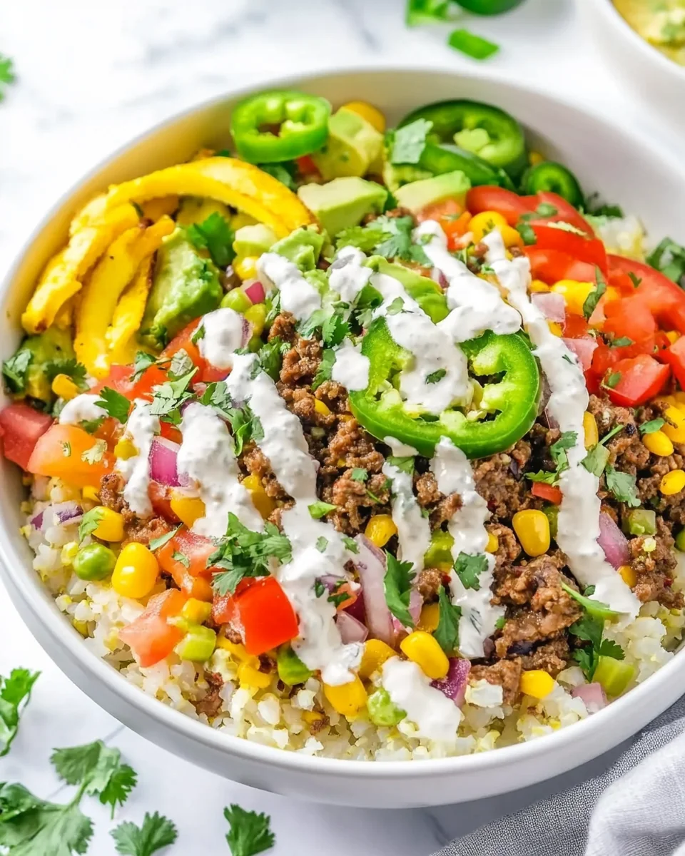 Simple Beef and Cauliflower Rice Burrito Bowl - additional image