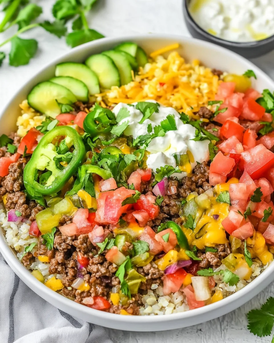 Simple Beef and Cauliflower Rice Burrito Bowl - additional image