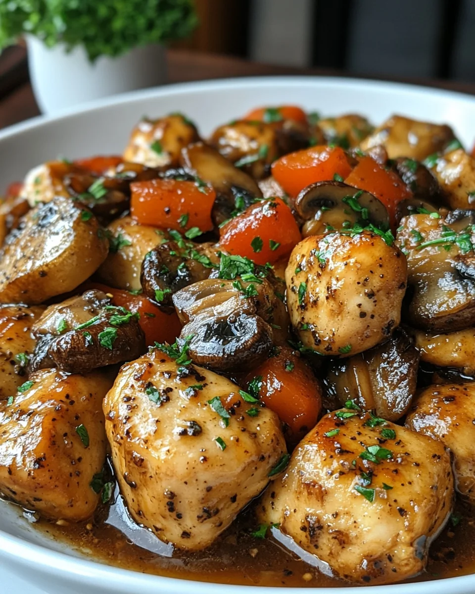Quick and Flavor-Packed Black Pepper Chicken with Mushrooms