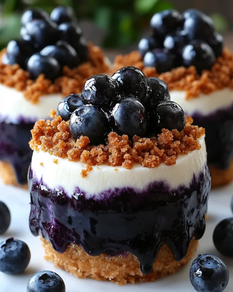 Quick Blueberry Crumble Mini Cheesecakes