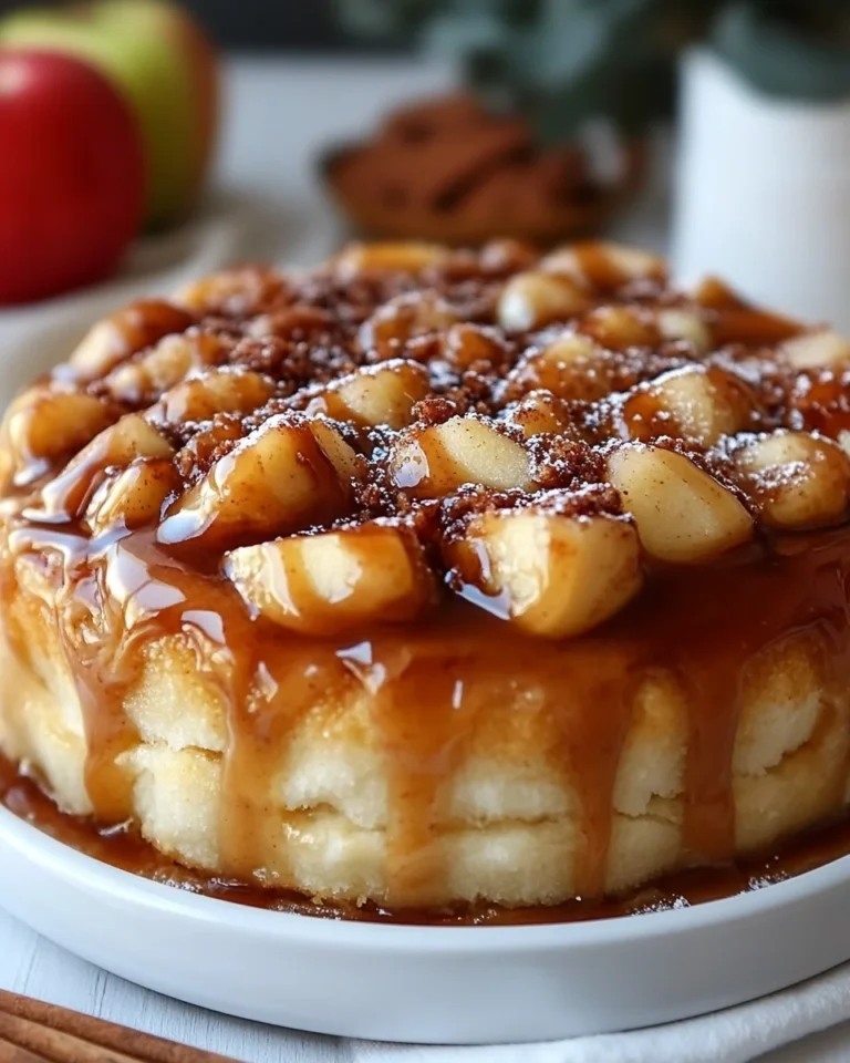 Quick Caramel Apple Cinnamon Roll Dump Cake
