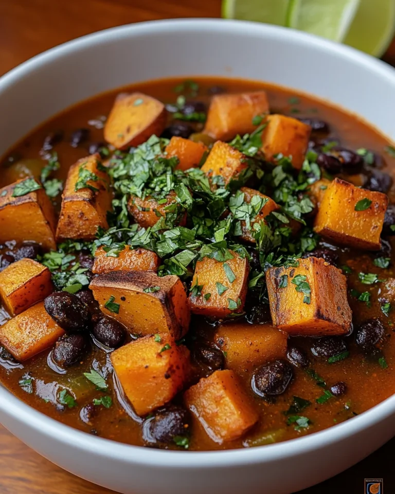 Quick Caribbean Sweet Potato and Black Bean Stew