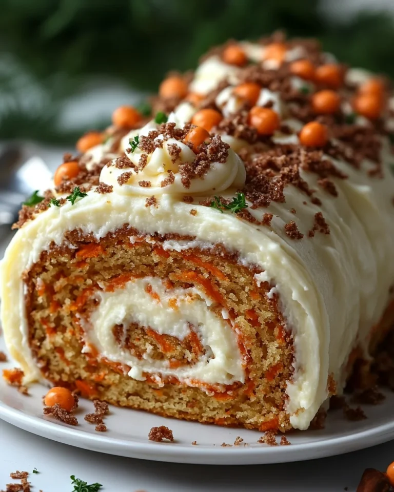 Creamy Carrot Cake Roll With Homemade Cream Cheese Frosting