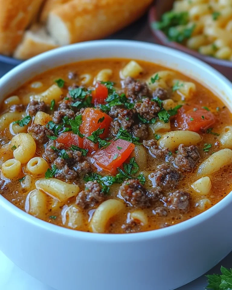 Creamy Cheeseburger Macaroni Soup: Quick Weeknight Dinner