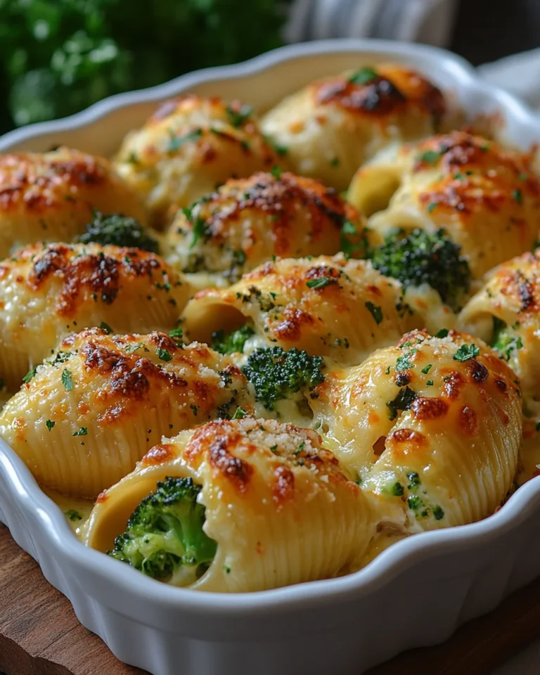 Creamy Cheesy Chicken Broccoli Stuffed Shells Recipe
