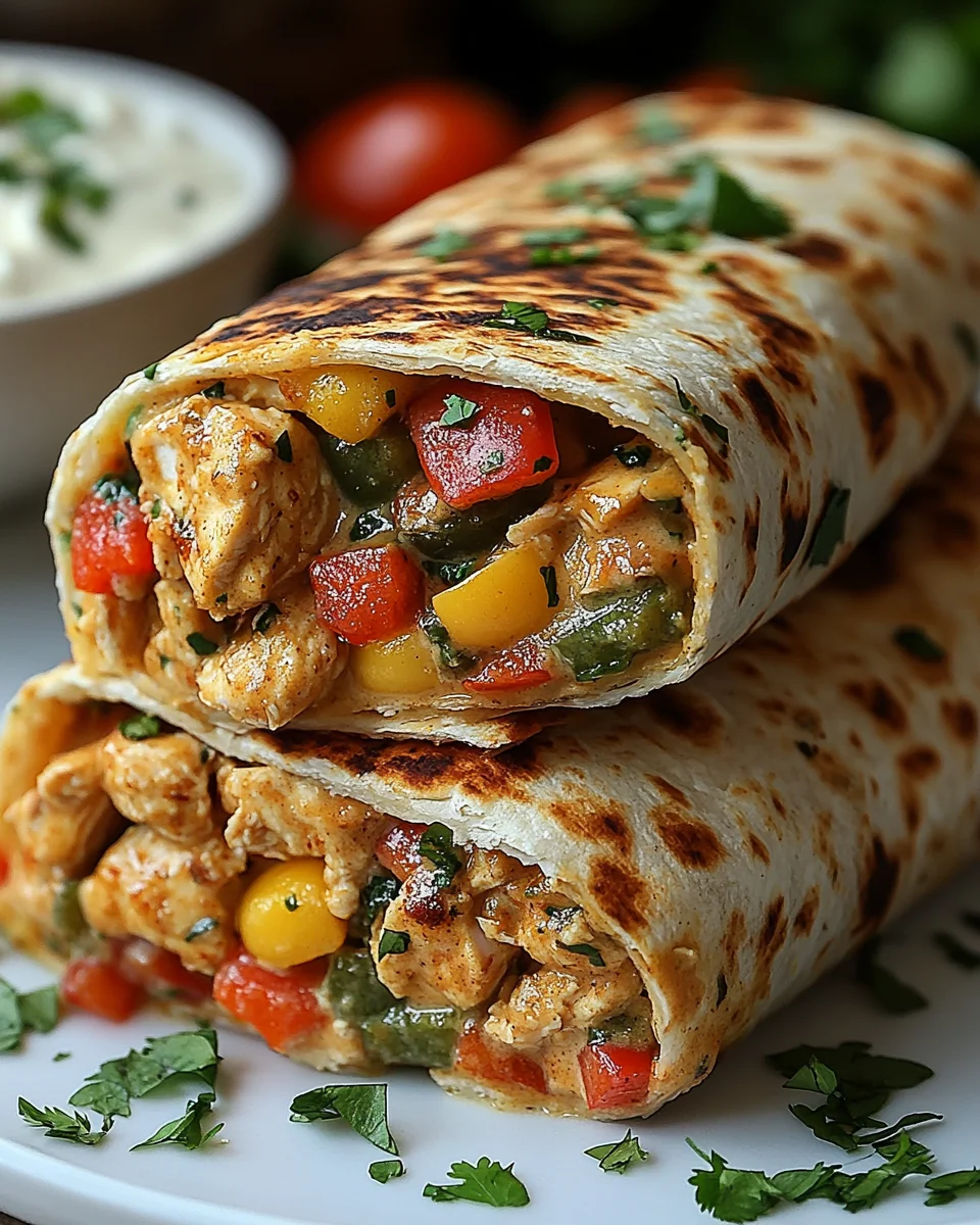 Creamy Chicken Bell Pepper Burritos for Weeknight Dinner