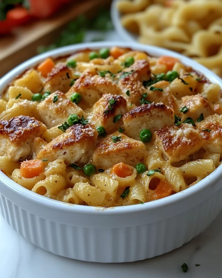 Creamy Chicken Pot Pie Pasta One-Pot Dinner