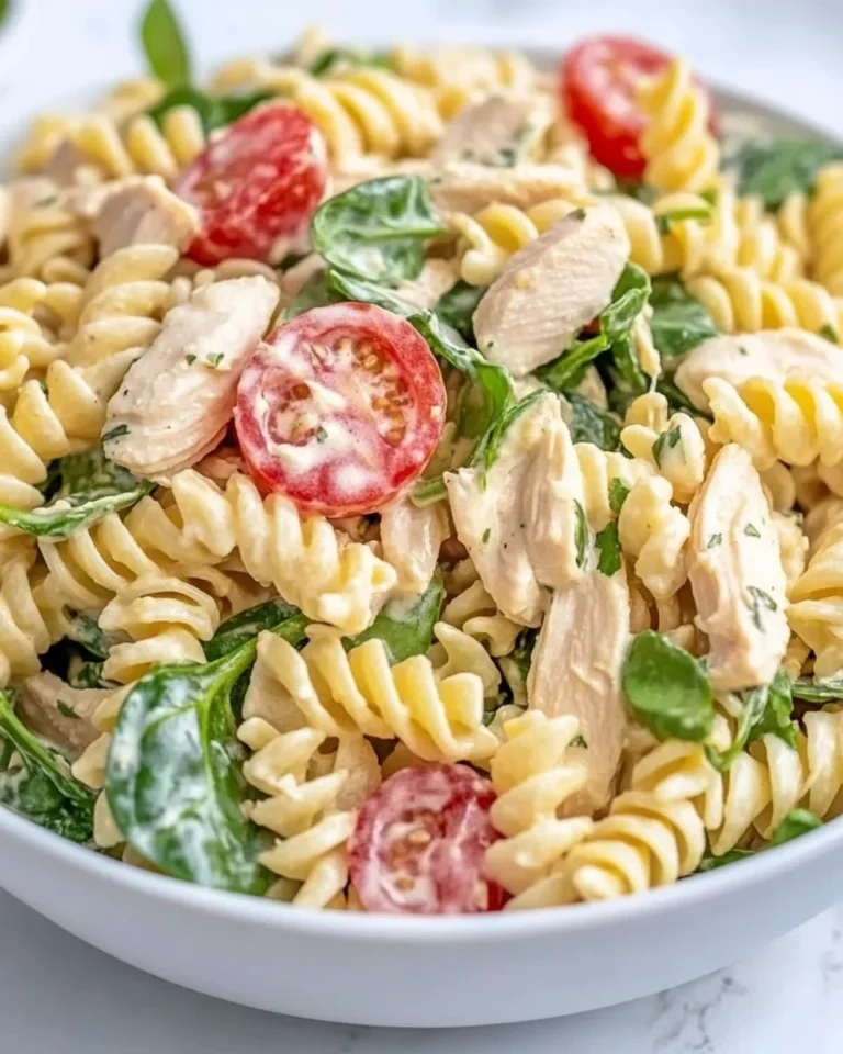 Simple Chicken Spinach Pasta Salad