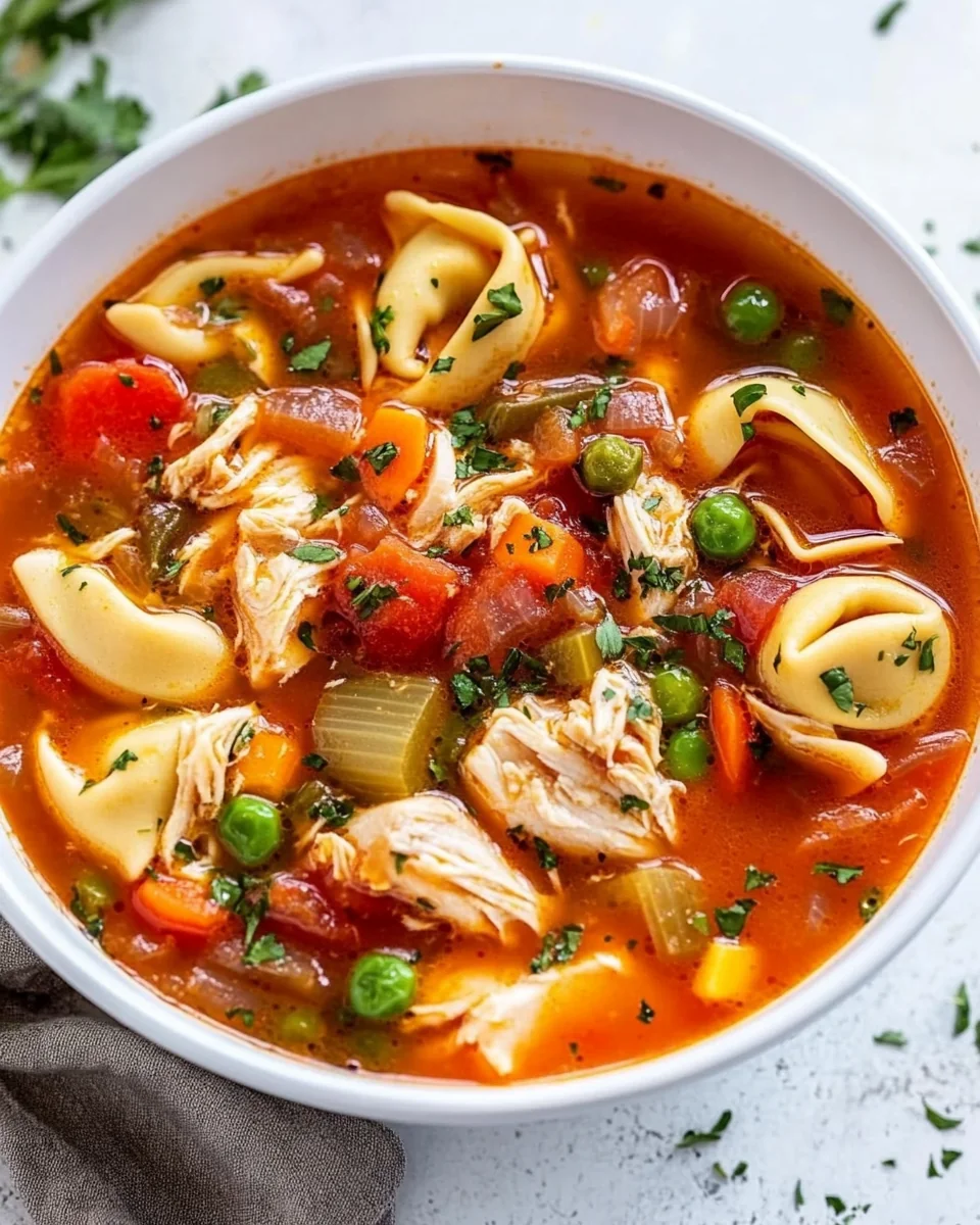 Hearty Chicken Tortellini Soup with Fresh Vegetables - additional image