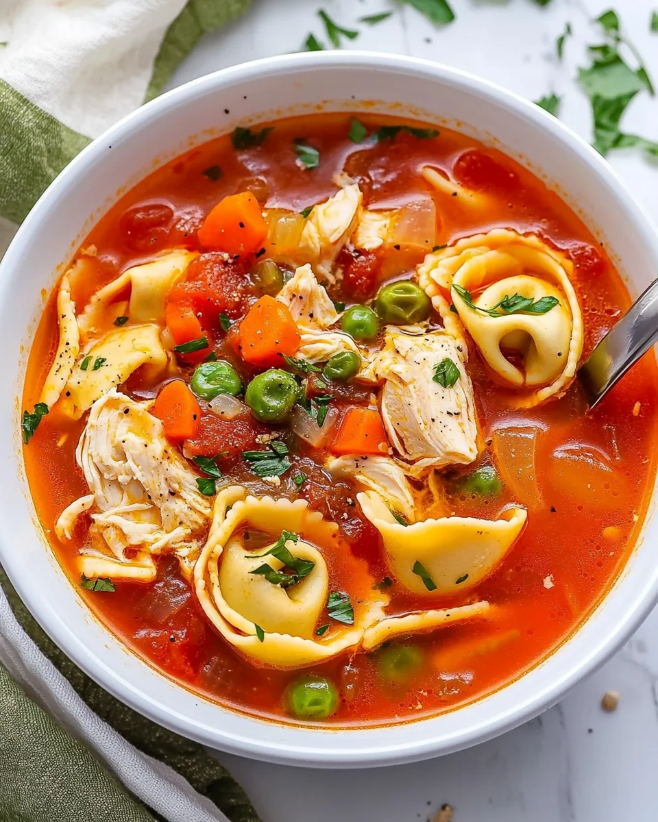 Hearty Chicken Tortellini Soup with Fresh Vegetables - additional image