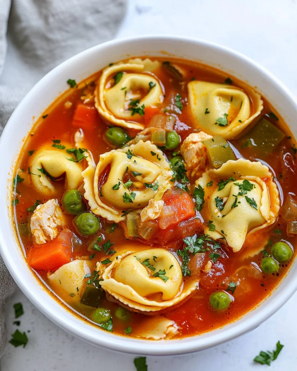 Hearty Chicken Tortellini Soup with Fresh Vegetables - additional image