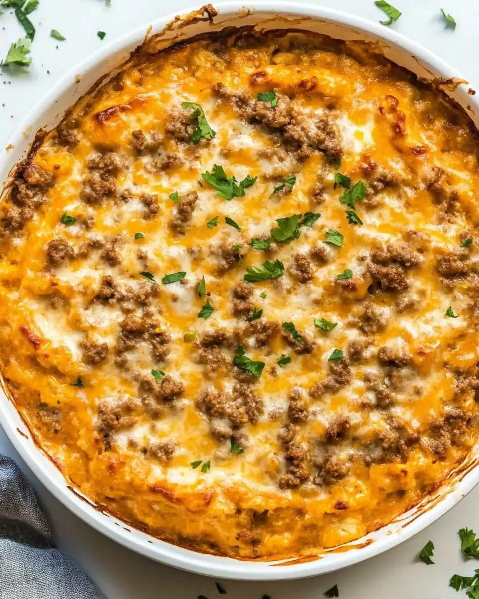 Creamy Ground Beef Cauliflower Rice Casserole Recipe - additional image