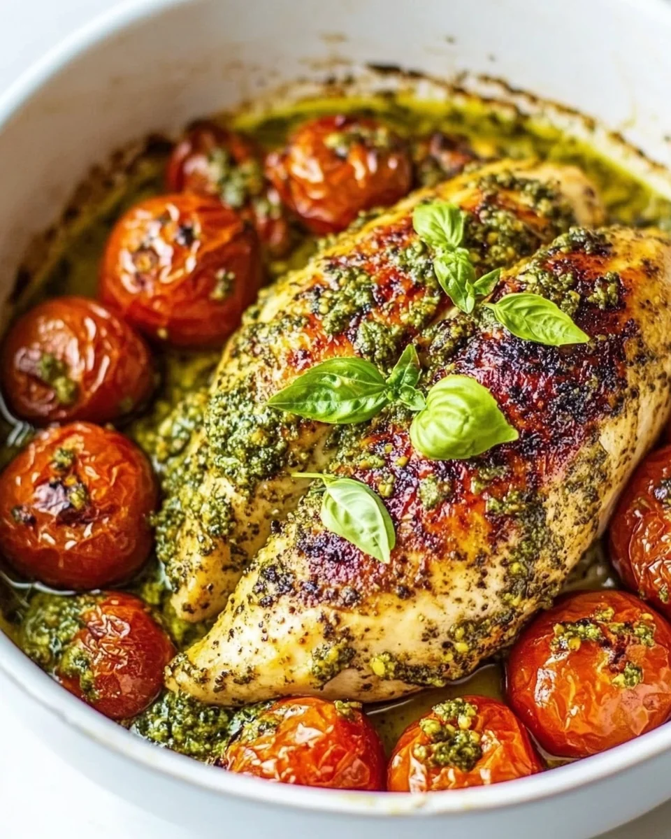 Creamy Pesto Chicken with Fresh Roasted Tomatoes - additional image
