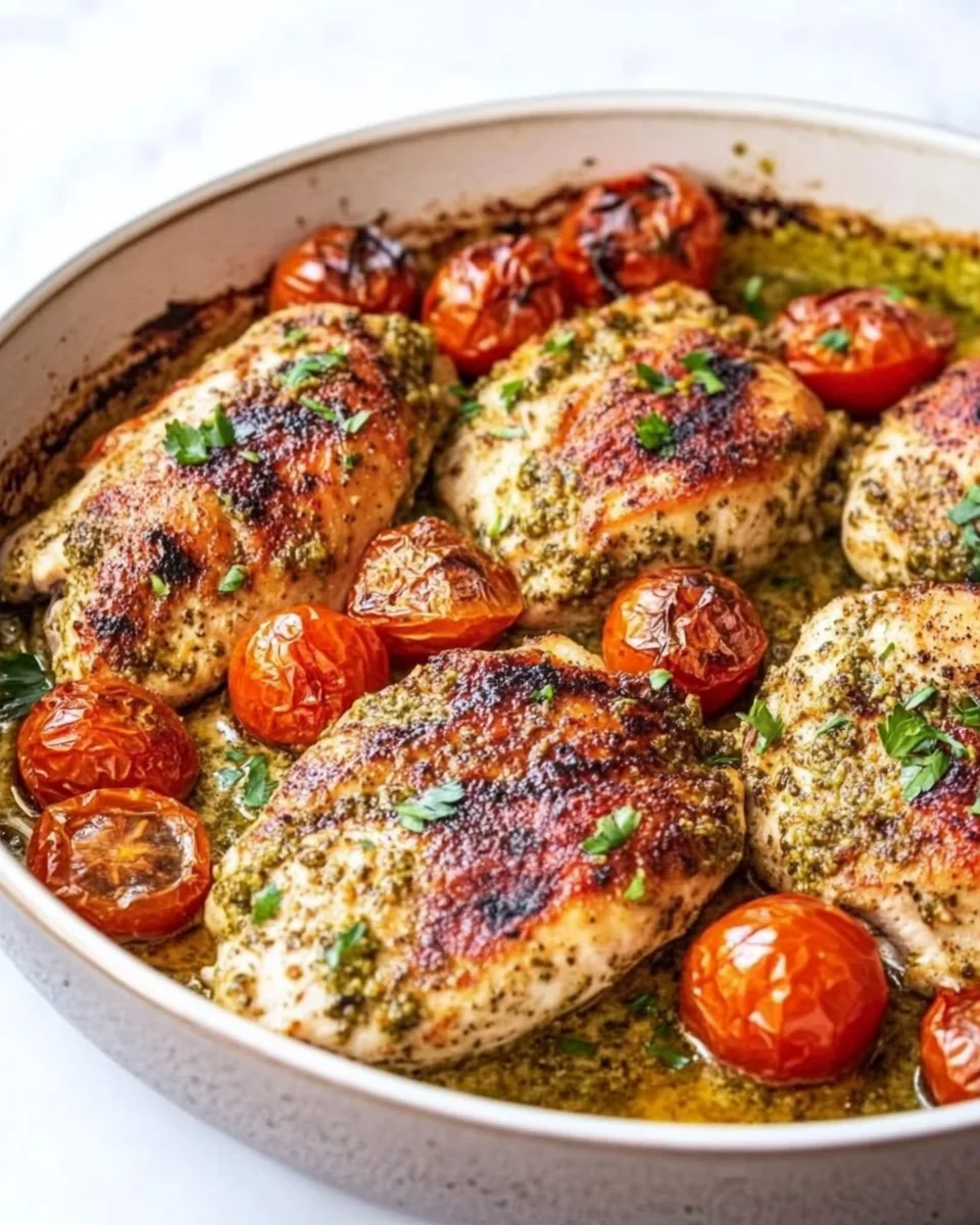 Creamy Pesto Chicken with Fresh Roasted Tomatoes - additional image
