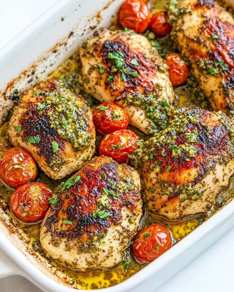 Creamy Pesto Chicken with Fresh Roasted Tomatoes - additional image