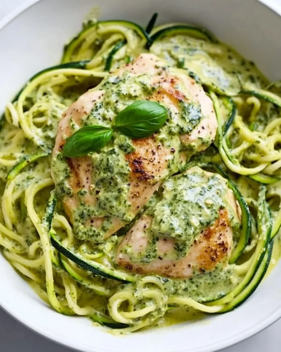 Creamy Pesto Chicken with Fresh Zucchini Noodles - additional image