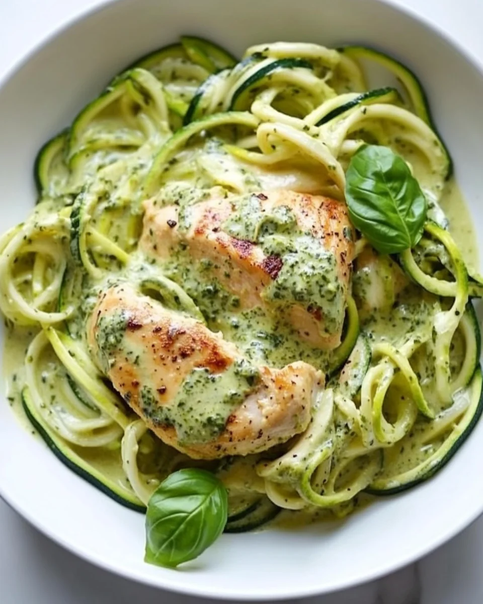 Creamy Pesto Chicken with Fresh Zucchini Noodles - additional image