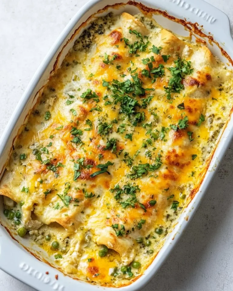 Creamy White Chicken Enchiladas Casserole Made From Scratch
