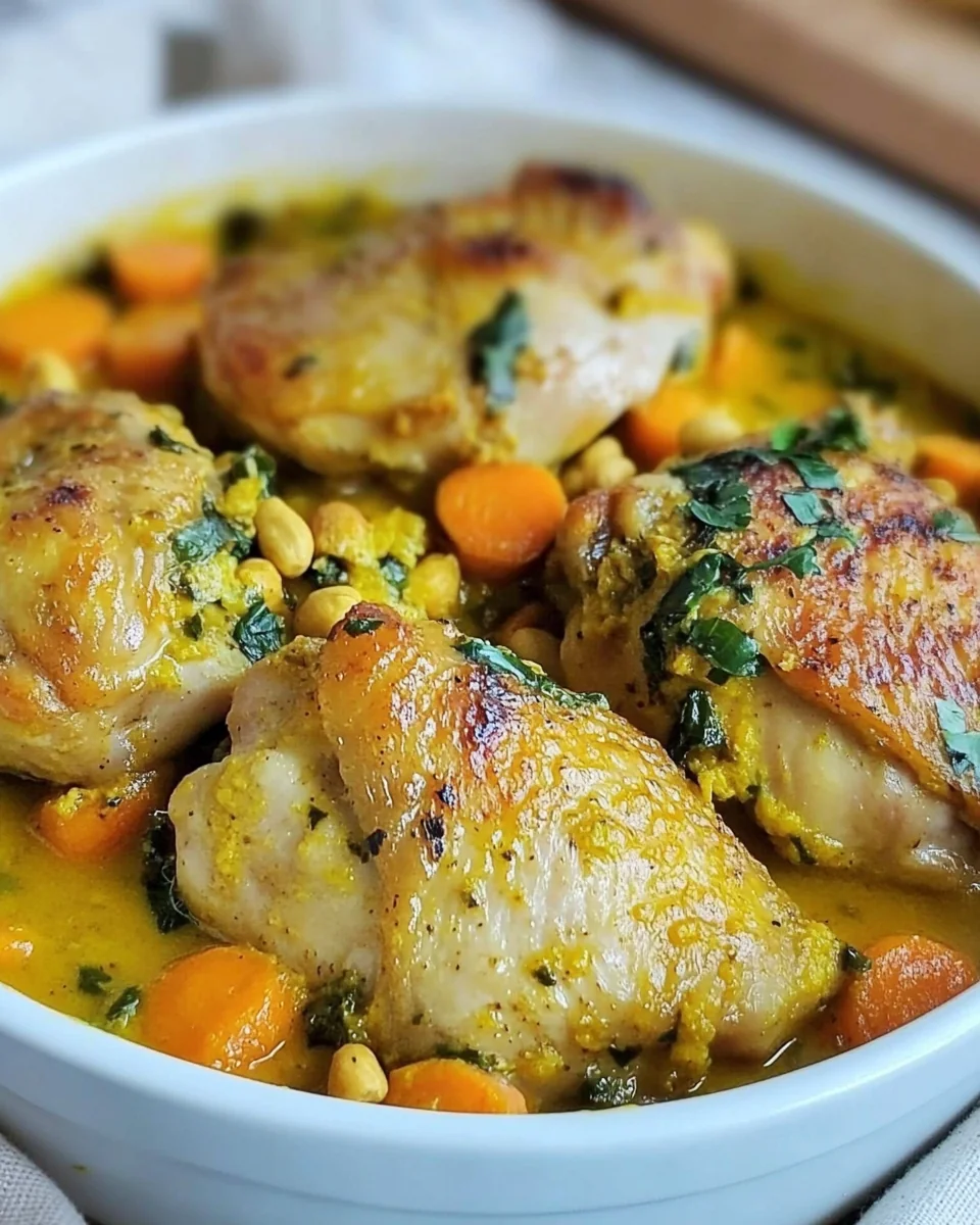 Savory Curried Chicken Thighs with Fresh Carrot Peanut Sauce - additional image