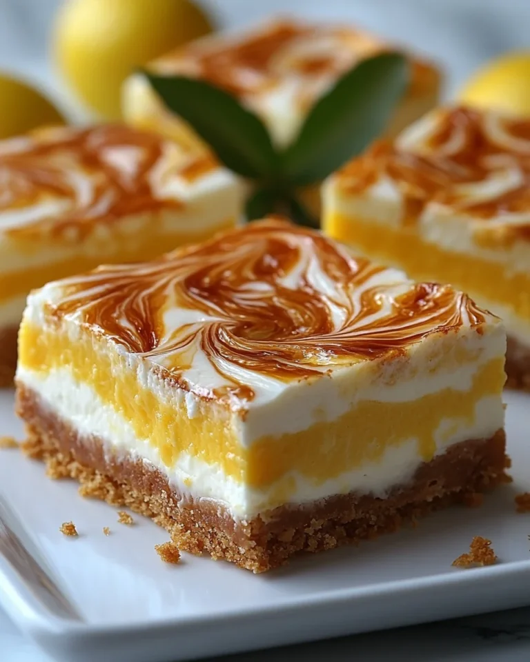 Creamy Lemon Marbled Cheesecake Bars From Scratch