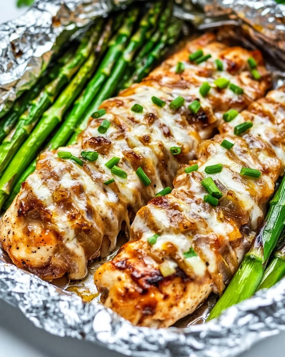 Cheesy Asparagus and French Onion Chicken Foil Packets - additional image