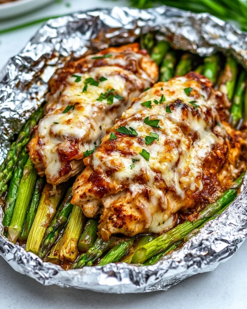 Cheesy Asparagus and French Onion Chicken Foil Packets - additional image