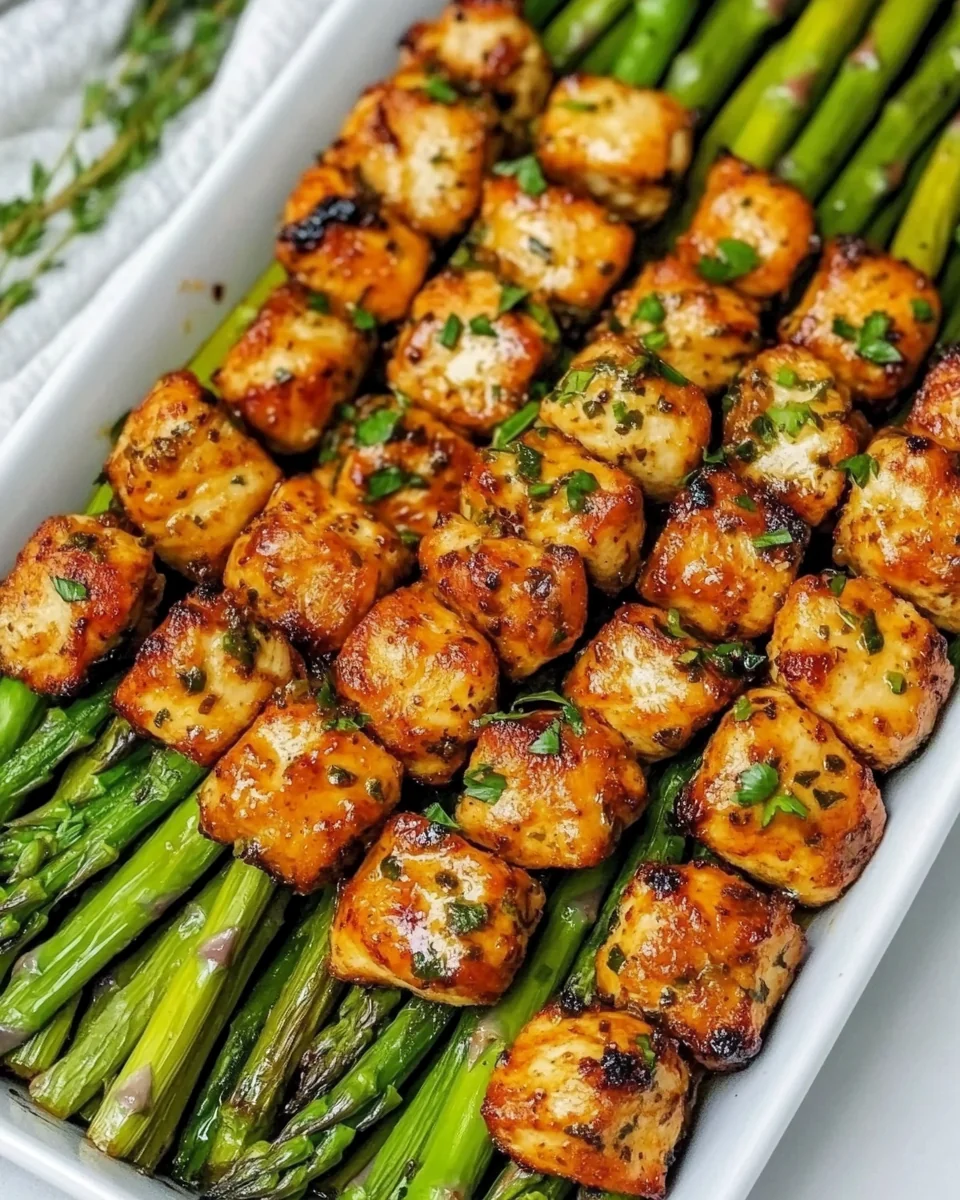 Garlic Butter Chicken Bites With Fresh Asparagus - additional image