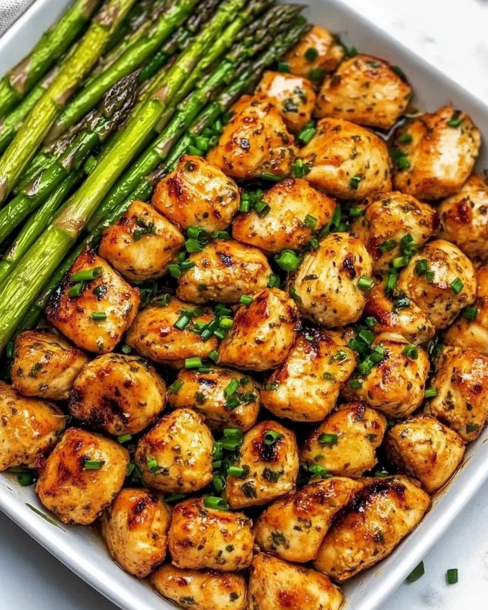 Garlic Butter Chicken Bites With Fresh Asparagus - additional image