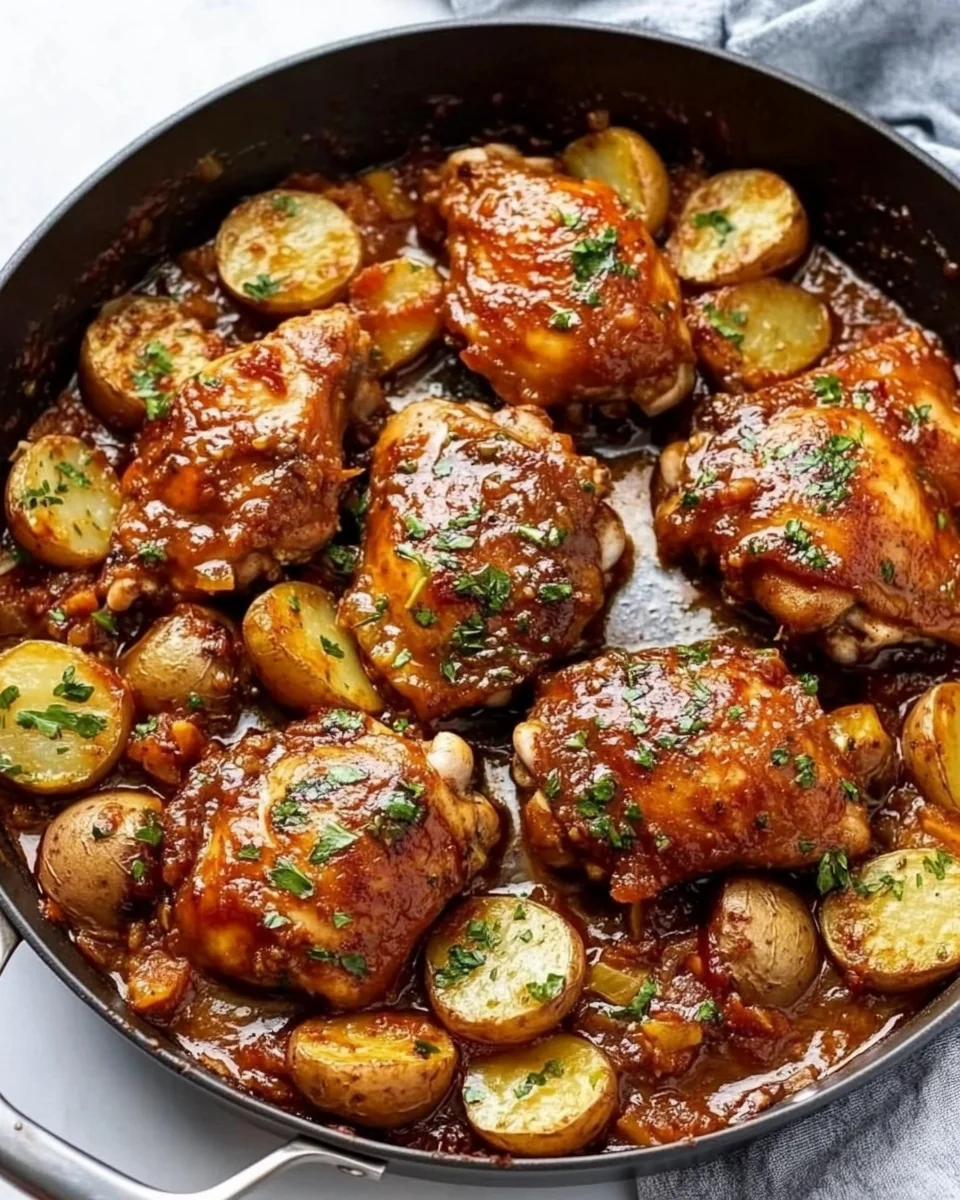 Garlic Butter Chicken Thighs and Baby Potatoes Skillet Recipe - additional image