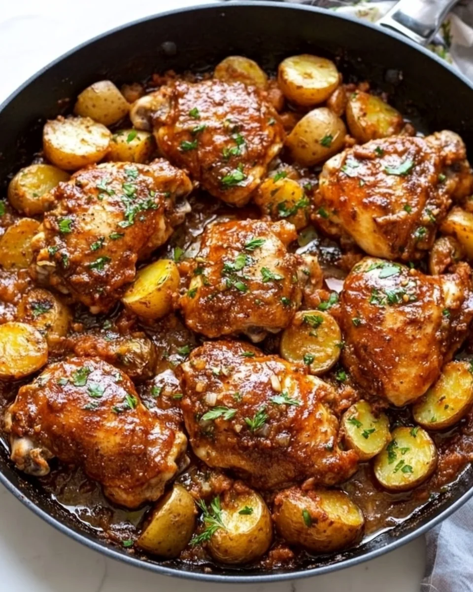 Garlic Butter Chicken Thighs and Baby Potatoes Skillet Recipe - additional image