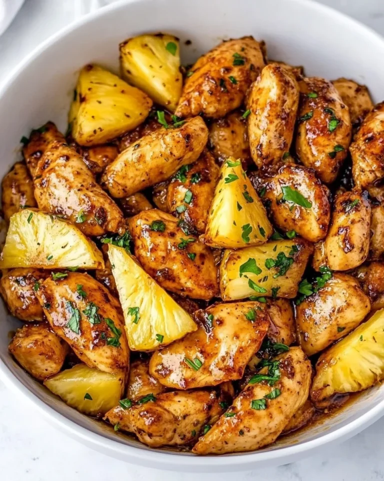 Garlic Butter Chicken with Fresh Pineapple Delight