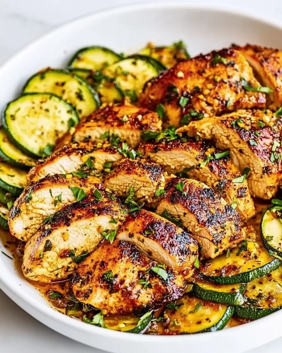 Garlic Chicken and Zucchini Skillet Dinner