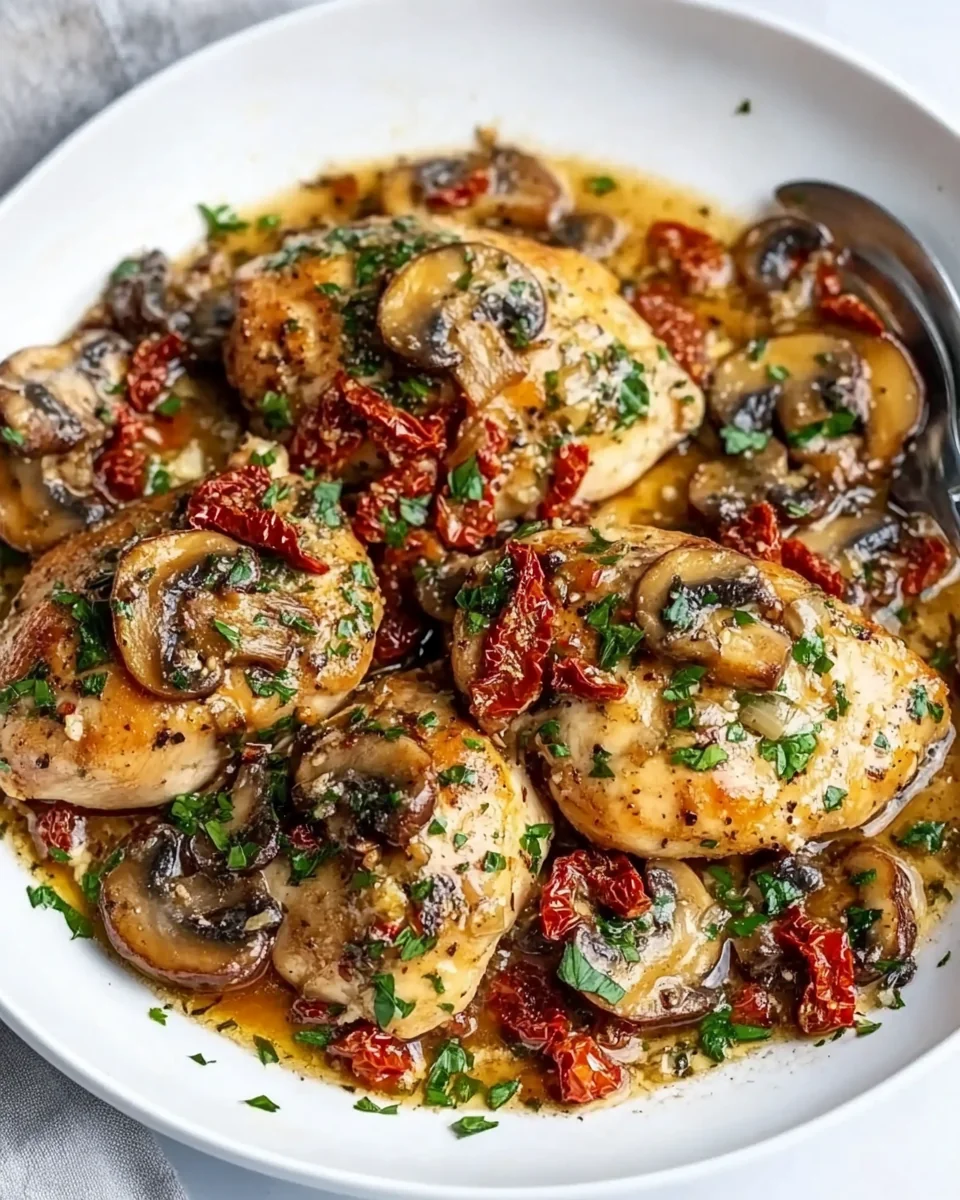 Garlic Mushroom Chicken Thighs with Sun-Dried Tomatoes Recipe - additional image