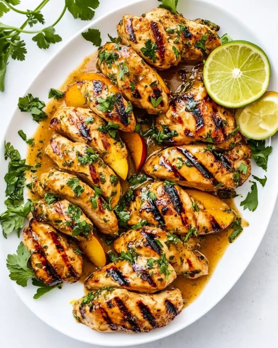 Grilled Chicken Peach With Fresh Lime Honey Ginger Sauce - additional image