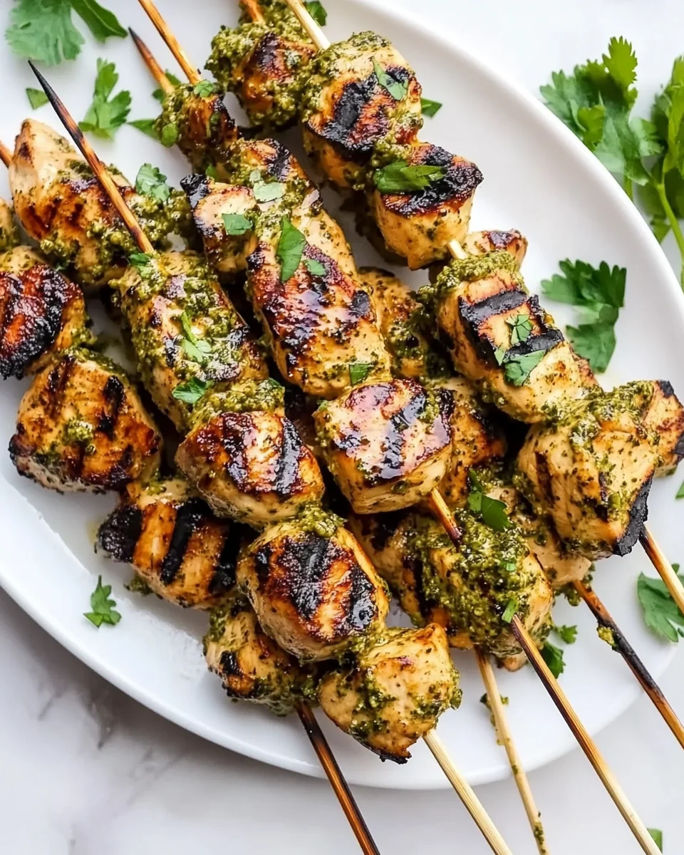 Simple Grilled Chicken Pesto Skewers - additional image