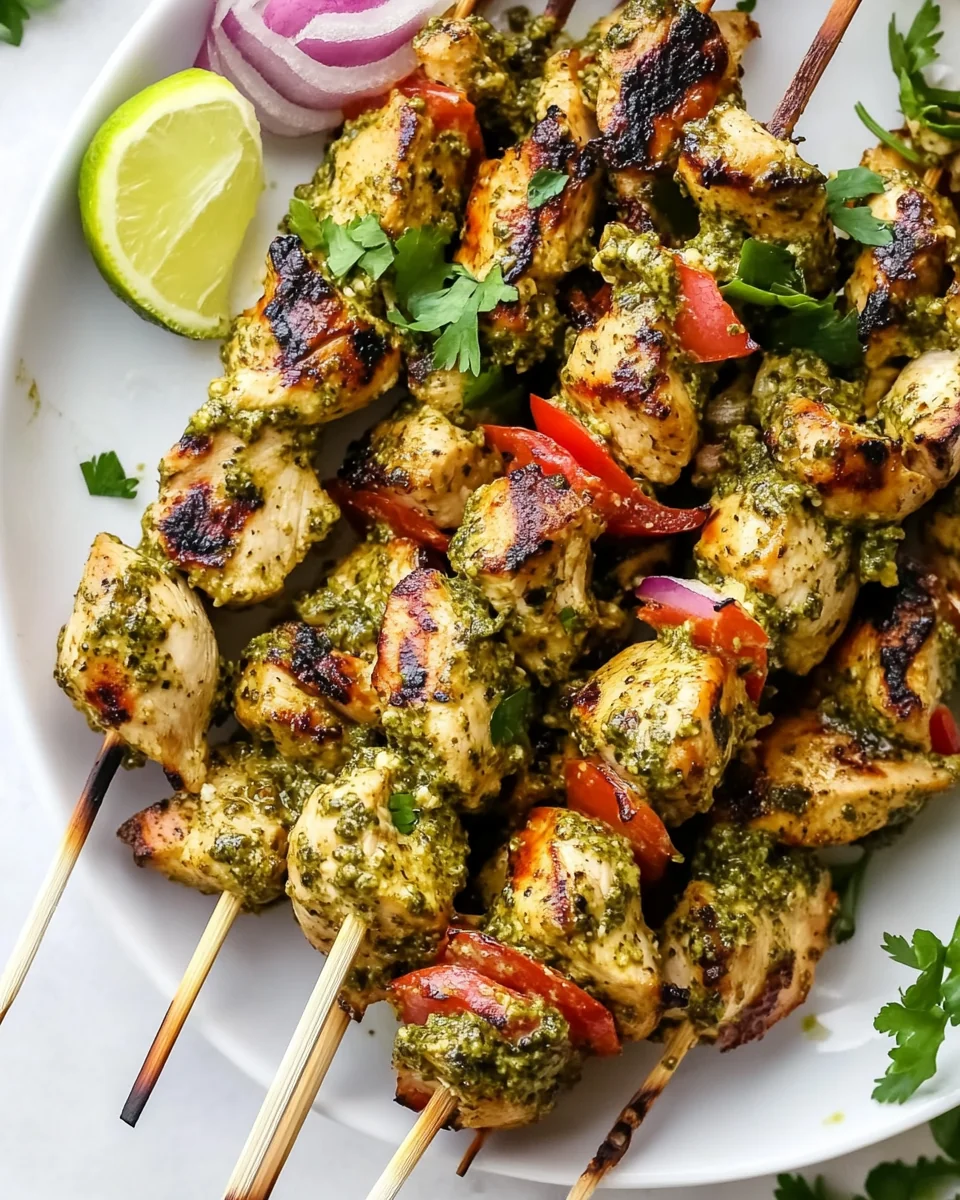Simple Grilled Chicken Pesto Skewers - additional image